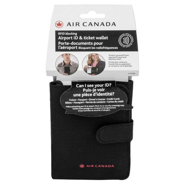 Air Canada Rfid Blocking Airport Id & Ticket Wallet Unisex Adult