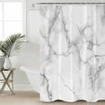 thumbnail image 2 of 72x78 Inch Shower Curtain Marble Grey White Bathroom Decor Waterproof Fabric Bathtub Bath Curtains Decorative Cracked Rock Greyscale Fake Stone Extra Long Shower Curtain Set with Hooks, 2 of 6