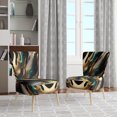 thumbnail image 2 of Designart "Agate en Vert et Or II" Chaise d'Appoint Rembourrée en Agate Verte - Fauteuil Moderne pour Salon, 2 of 7