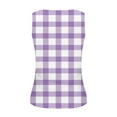 thumbnail image 4 of LIaqionyy Women's Tank Top Plaid Crew Neck Sleeveless Cami Slim Summer Casual Fashion Outing Shirts Tops Clothes, 4 of 5