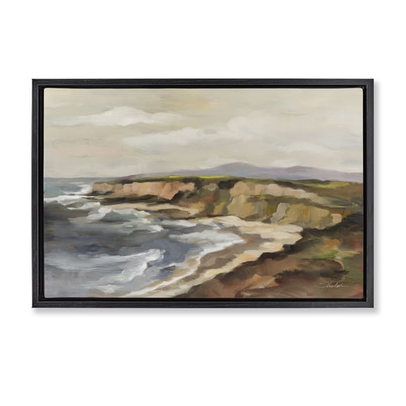 Stupell Industries Rocky Coast Expression Black Framed Floater Canvas Wall Art, design by Silvia Vassileva