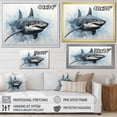 thumbnail image 4 of Designart "Blue Toned Shark Simplicity I" Shark Floater Framed Wall Art Prints, 4 of 5