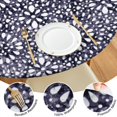 thumbnail image 4 of 44Inch Boho Tablecloth with Elegant Floral Pattern, Round Elastic Fitted Cover for 38"-42" Tables, Wrinkle Resistant Fabric, 4 of 7