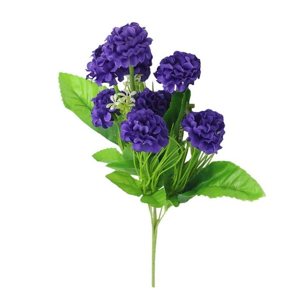 Toystoory Ramo de flores artificiales de 9 cabezas, decoración de simulación, flor de tela, decoración para el hogar y la boda Flores artificiales morado oscuro