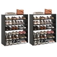 thumbnail image 1 of Costway 6 PCS Stackable Shoe Rack 31-Inch Horizontal Organizer 2-tier StorageShelf Black, 1 of 9