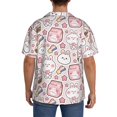 thumbnail image 7 of Goofa Cute Rabbit Printed Men's Casual Short-sleeved Shirt,Lightweight Breathable Button-down,Summer Casual men's top,Versatile Fashion shirt-Small, 7 of 7