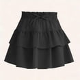 thumbnail image 4 of ATOGUTA Floral Skirts for Girls Black Elastic High Waist A-Line Short Mini Skirt for School Casual 5T-16, 4 of 7