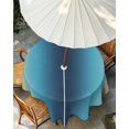 thumbnail image 3 of Khaki Dark Blue Ombre Outdoor Tablecloth with Umbrella Hole, Modern Abstract Art Gradient Spillproof Waterproof Outdoor Table Cover, Patio Tablecloths for Party/Garden/Picnic, Round 60 inch, 3 of 9