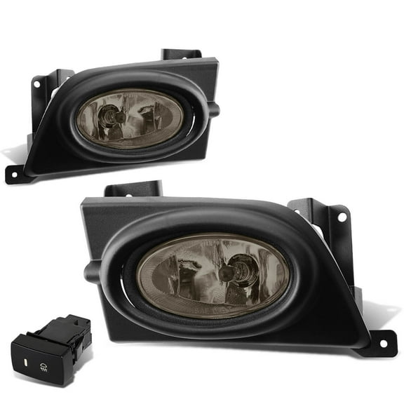DNA Motoring FL-HC064-SM For 2006 to 2008 Honda Civic 4-Door Sedan Driving Fog Light Wire Switch Smoked Lens 8th Gen 07
