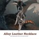 thumbnail image 5 of Alloy Leather Pendant Necklace Dragon Claw Gothic Adjustable 16 ~ 26 Inch Chain Man, Woman Silver Black, 5 of 5