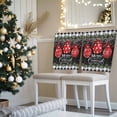 thumbnail image 3 of Merry Christmas Chair Covers Set of 8 Red Xmas Balls Poinsettia Black White Plaid Chair Back Covers Stretch Removable Washable Slipcovers Protector for Dining Room Kitchen Party Decor, 3 of 5