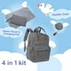 thumbnail image 2 of Mochila para pañales, 4 en 1, grande, impermeable, gris oscuro, 2 of 7