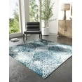 thumbnail image 3 of Unique Loom Kamala Washable Collection Area Rug - Chevron (7' 10" Square Navy Blue/Light Blue), 3 of 9