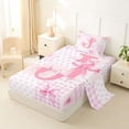 thumbnail image 2 of Erosebridal Girl Bowknot Gifts Twin Sheet Sets,Initial Theme Monogrammed J Bedding For Kids 3-Piece, 2 of 6
