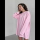 thumbnail image 5 of Camisetas de Larga con Cuello Redondo Extragrande para Mujer, Blusas Básicas de Otoño, Ropa Informal de Entrenamiento Y2K. Rosa L, 5 of 9