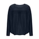 thumbnail image 5 of Top Henley,Blusa informal de manga larga para mujer, talla grande, cuello redondo, tejido de poliéster, ideal para el hogar, sopatenor, 5 of 8