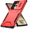 thumbnail image 2 of Dteck Case for Samsung Galaxy S24 Ultra,Shockproof TPU+PC Armor Case Slide Lens Protection Cover for Galaxy S24 Ultra,Red, 2 of 7
