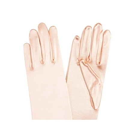 Pink Girls Glove - Gravity Threads Satin Opera Gloves Above the Elbow 14.7 inches