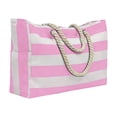 thumbnail image 2 of Luckky Oversized Bohemian Striped Canvas Beach Tote Bohemia Bag for Women & Girls,Waterproof Sandproof Swim Pool Bag with Zipper Closure and Wet Pocket,Portable Travel Handbag, 2 of 7