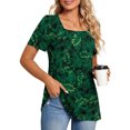 thumbnail image 2 of Camisetas informales de verano para mujer, cuello cuadrado, manga corta, túnica, blusas sueltas y cómodas OAVQHLG3B Store  lin121212, 2 of 4