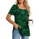 thumbnail image 2 of Camisetas informales de verano para mujer, cuello cuadrado, manga corta, túnica, blusas sueltas y cómodas OAVQHLG3B Store  lin121212, 2 of 4