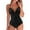 Black, variant on Swimsuit Women One Piece V Necks Tummy Control Ruched Swimwear Halter Bathing Suit