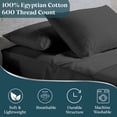 thumbnail image 2 of SKY BEDDINGS - 600 Thread Count Egyptian Cotton Sheets - Luxury Twin Size Cooling Bed Sheets - Soft Sateen Weave Cotton Bed Sheets - Deep Pocket Fits upto 16" Mattress - Dark Grey, 2 of 6