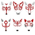 thumbnail image 3 of Disfraz de Máscara de Halloween Máscara en Blanco DIY Máscaras Japonesas Kabuki Kitsune para Disfraz de Mascarada de Halloween ANGGREK Otros, 3 of 8
