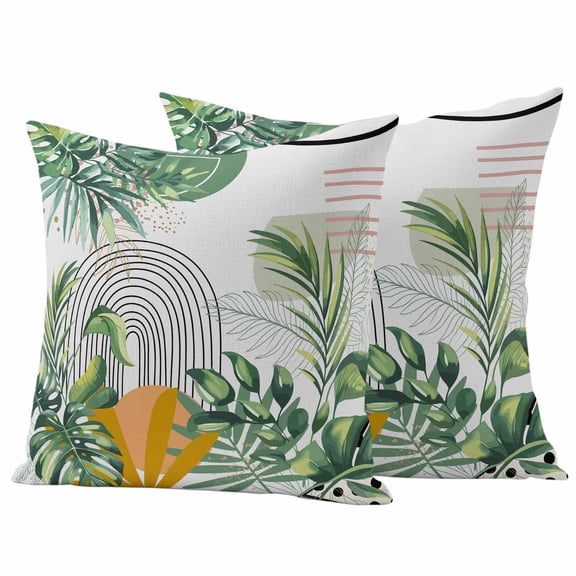 Outdoor Throw Pillow Cover 18x18in Set of 2 Watercolor Turtle Backwood Waterproof Decorative Cushion Case,Square Pillowcases for Patio Garden Tent Couch Sofa