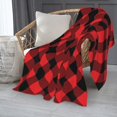 thumbnail image 2 of PHELIKA Red Black Buffalo Plaid All Season Soft Throw Blanket Lightweight Flannel Fleece Blankets 60" x 80", 2 of 8