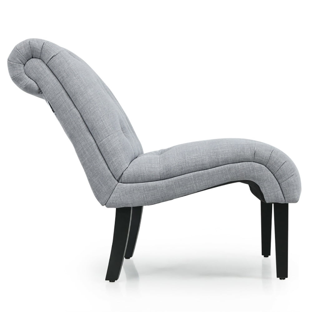 Finihen Armless Accent Chair, Cotton Linen Fabric Armless Accent Chair with Adjustable Foot Pads, for Living Room, Bedroom, Light Gray Finihen Armless Accent Chair, Cotton Linen Fabric Armless Accent Chair with Adjustable Foot Pads, for Living Room, Bedroom, Light Gray