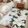 thumbnail image 4 of Spring Magnolia Flower Area Rugs 3'x5', Washable Small Throw Rugs for Living Room Bedroom, White Floral Botanical Light Blue Indoor Outdoor Rug Non-Slip Low Pile Carpet Runner Reversible Floor Mats, 4 of 8