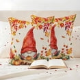 thumbnail image 3 of Red Gnomes Fall Outdoor Waterproof Pillow Covers, Thanksgiving Pumpkin Maple Eucalyptus Beige Decorative Square Throw Pillowcase Sofa Cushion Sham for Patio/Couch/Chair, 24"x24" 2 Pack, 3 of 8