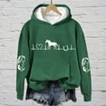 thumbnail image 4 of frariair Equestrian Graphic Print Hooded Fleece Sweatshirt Women Casual Loose Fit Long Sleeve Pullover Top For Winter Comfort Green M, 4 of 4