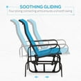 thumbnail image 4 of Outsunny Outdoor Mesh Glider Chair for Porch Garden Patio, Brown/Blue, 4 of 10