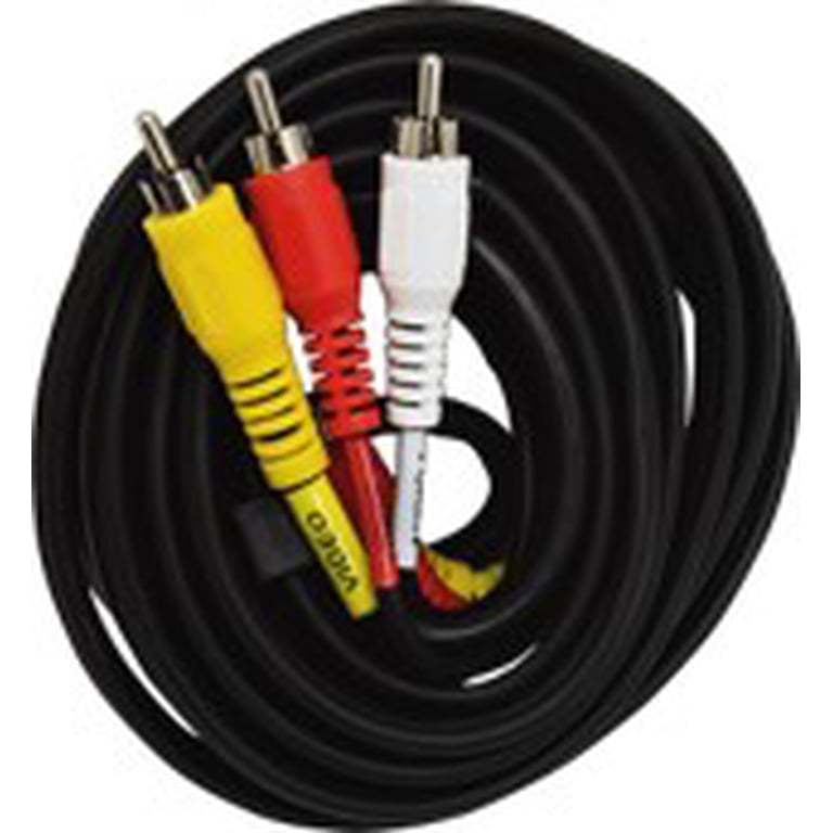 GE 6ft. Composite Audio/Video RCA Cable, Red White Yellow, 33608