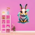 thumbnail image 3 of Cute Colorful Abstract Rabbit Art Animal Wall Art Sticker Designs Vinyl Stickers For Home House Walls Rooms Windows Bedroom Decoration Size (20x20 inch), 3 of 3