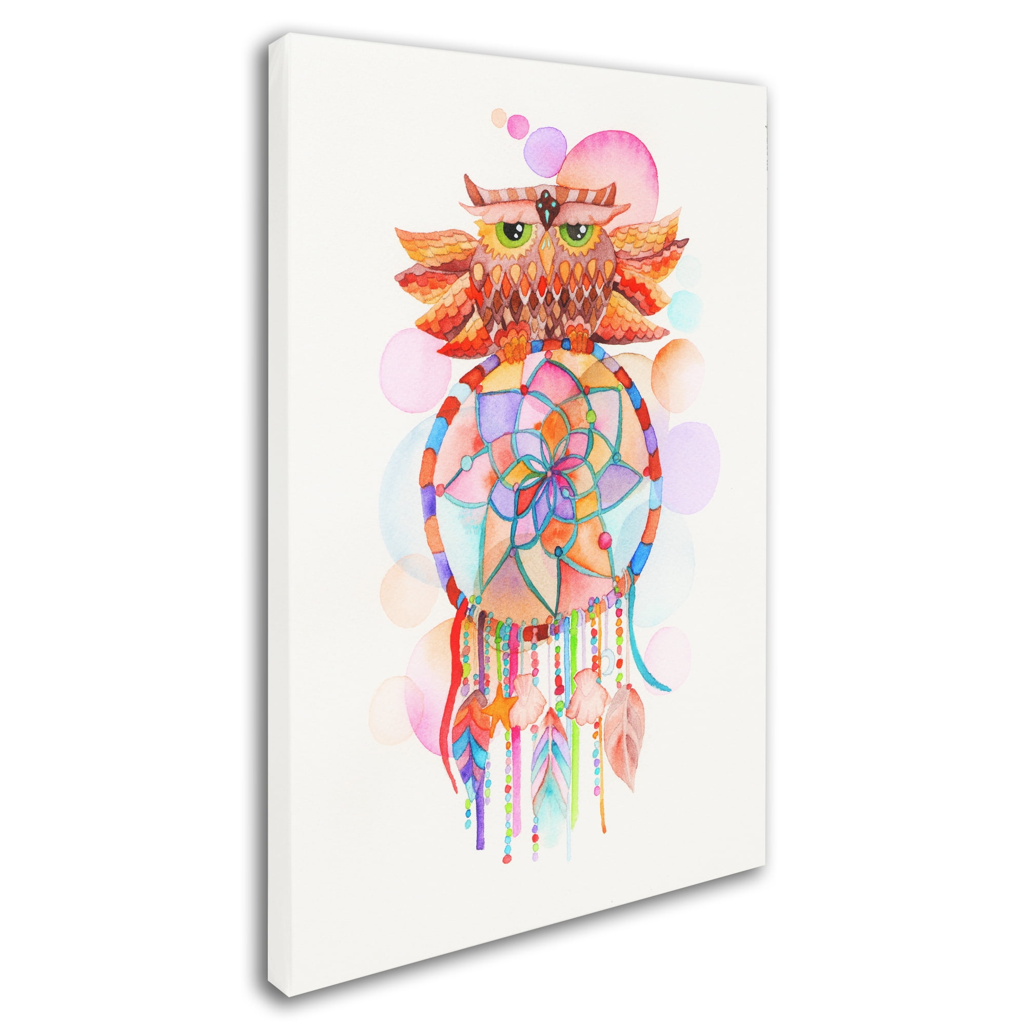 Trademark Fine Art 'Watercolor Owl Dream Catcher' Canvas Art by Kim Kosirog
