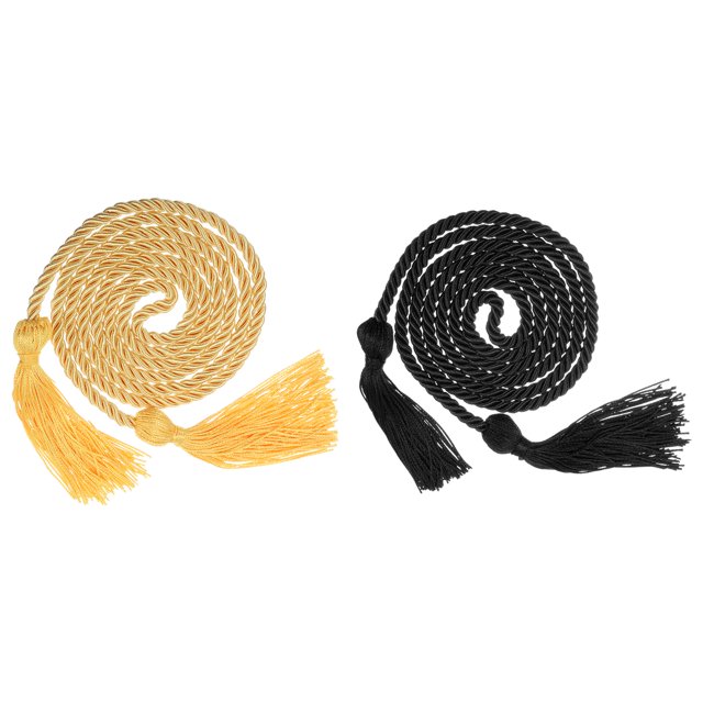 Cordón de Graduación Honor Unique Bargains 67' con Borla Poliéster 2uds negro oro
