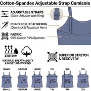 Essential Basic Women's Long Cami Tank Top 4-Pack, White, White, White, White, Size M