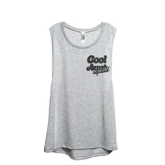 Cool Aunt Squad Women's Fashion Sleeveless Muscle Workout Yoga Tank Top Sport Grey Large