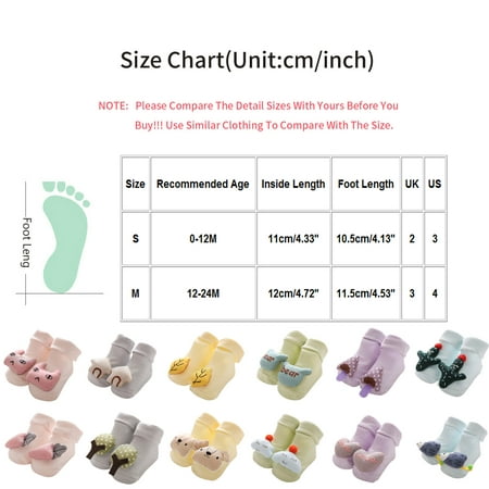 

QWERTYU Baby Toddler Girl s Boy Spring Summer Fall Floor Socks Newborn Infant Non-Slip Cartoon First Walkers Shoes Slippers 0-2Y M