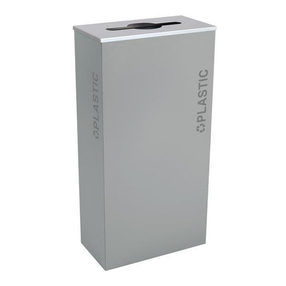 Ex-Cell Kasier RC-KD17-PL BT-HMG 17 gal Kaleidoscope Black Tie Series Receptacle Plastic Recyclable Bins, Grey