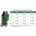 thumbnail image 2 of TEMOFON Tops for Women Casual Summer Short Sleeve Tunic Top Side Split Blouse Baggy Sport Workout T-shirt Green Tees, 2 of 5