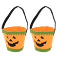 thumbnail image 5 of 2 bolsas de fieltro para dulces de Halloween, bolsas de regalo para trucos o golosinas, bolsas con asas, recuerdos de fiesta, color amarillo, 5 of 5