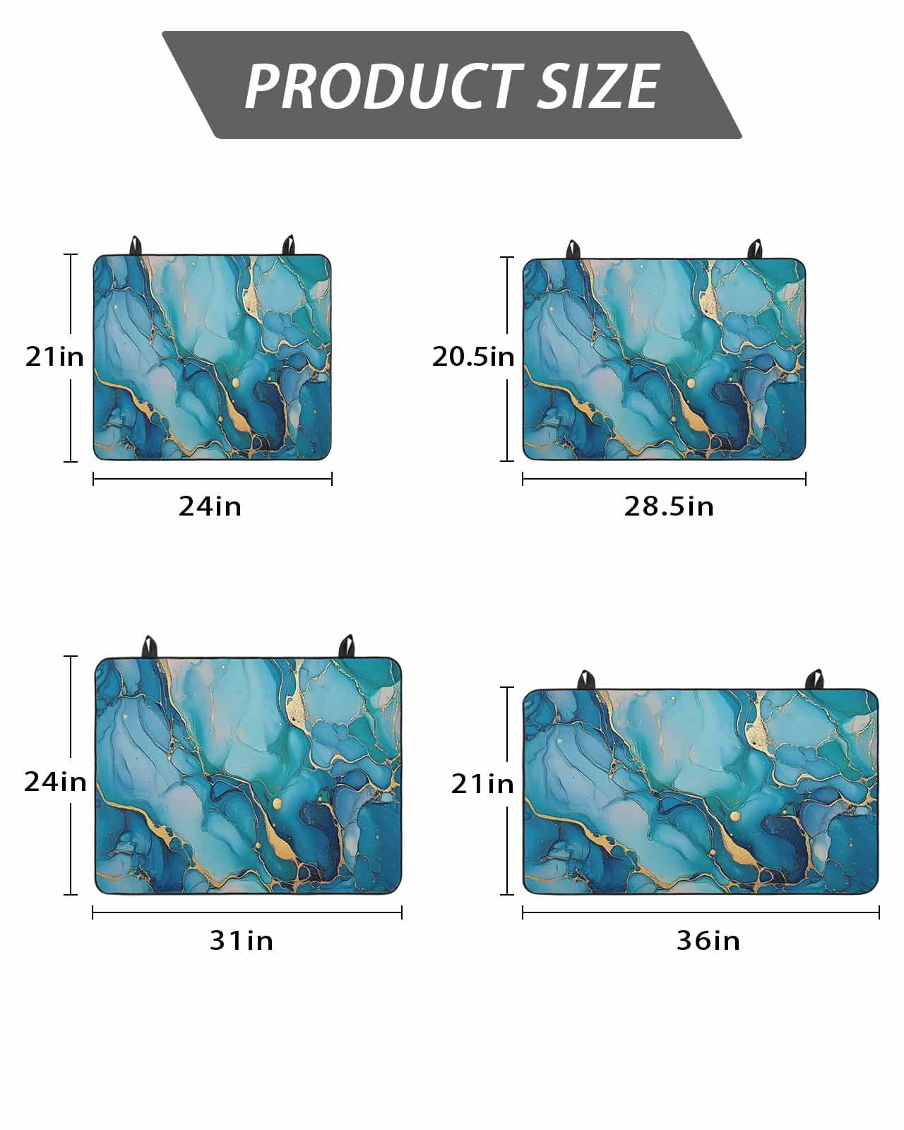 Stove Top Covers for Electric Stove, Modern Turquoise Glass Stovetop Cover Protector, Abstract Teal Gold Marble Textured Induction Cooktop Protector Oven Mat for Kitchen Countertop 24"x21"
