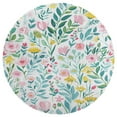 thumbnail image 3 of Floral Colorful Flower Soft Bedroom Round Area Rug, Washable Cute Nursery Circle Throw Mat, Non-Slip Contemporary Small Low Pile Floor Carpet for Dorm Bedside, 3 of 6