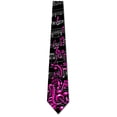 thumbnail image 3 of Musical Notes and Staff - Pink on Black Necktie Mens Tie by Three Rooker, 3 of 3
