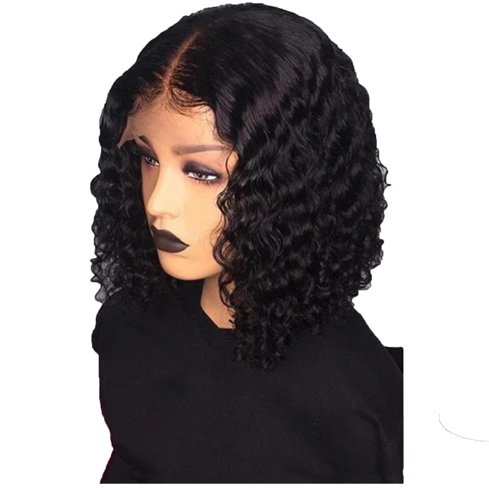 TANGNADE Human Hair Wigs For Women Black Color Natural Lace Hair Women  Natural Sexy Short Wavy Curly Synthetic Wig Fsahion Parting Wigs Roll -  