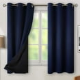 thumbnail image 1 of Cortinas opacas 100% aisladas Ormromra WMZL-2111-6 con forro negro cortinas con ojales de cancelación de ruido, 1 of 5